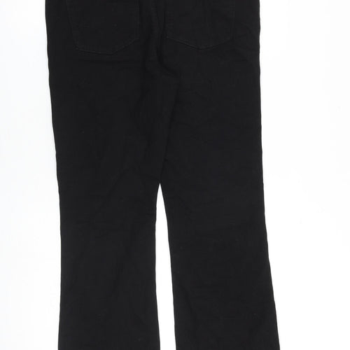 Marks and Spencer Womens Black Cotton Bootcut Jeans Size 14 L30 in Regular Zip