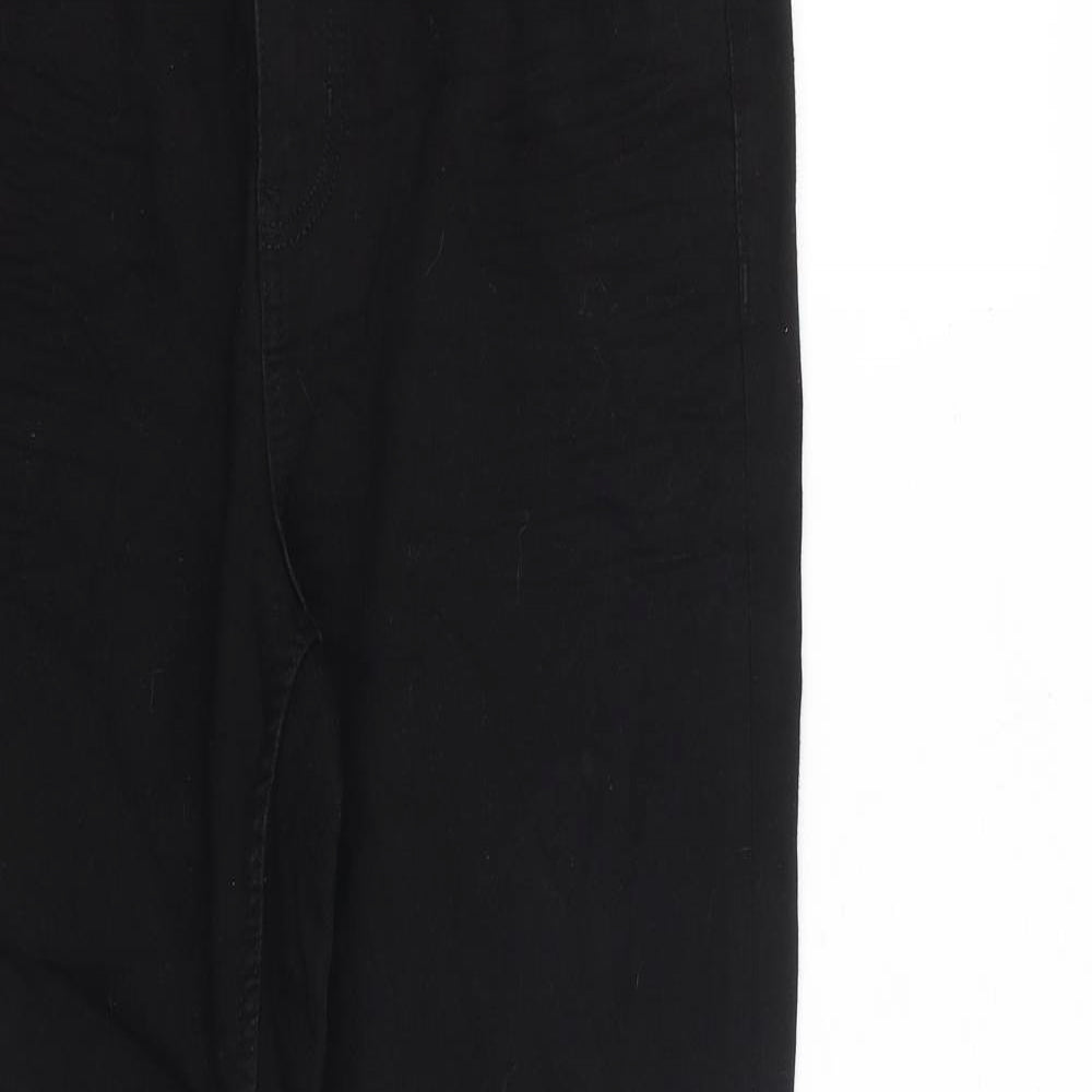 Marks and Spencer Womens Black Cotton Bootcut Jeans Size 14 L30 in Regular Zip