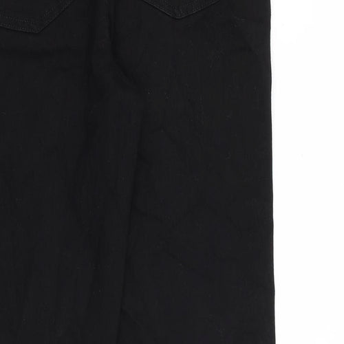 Marks and Spencer Womens Black Cotton Bootcut Jeans Size 14 L30 in Regular Zip