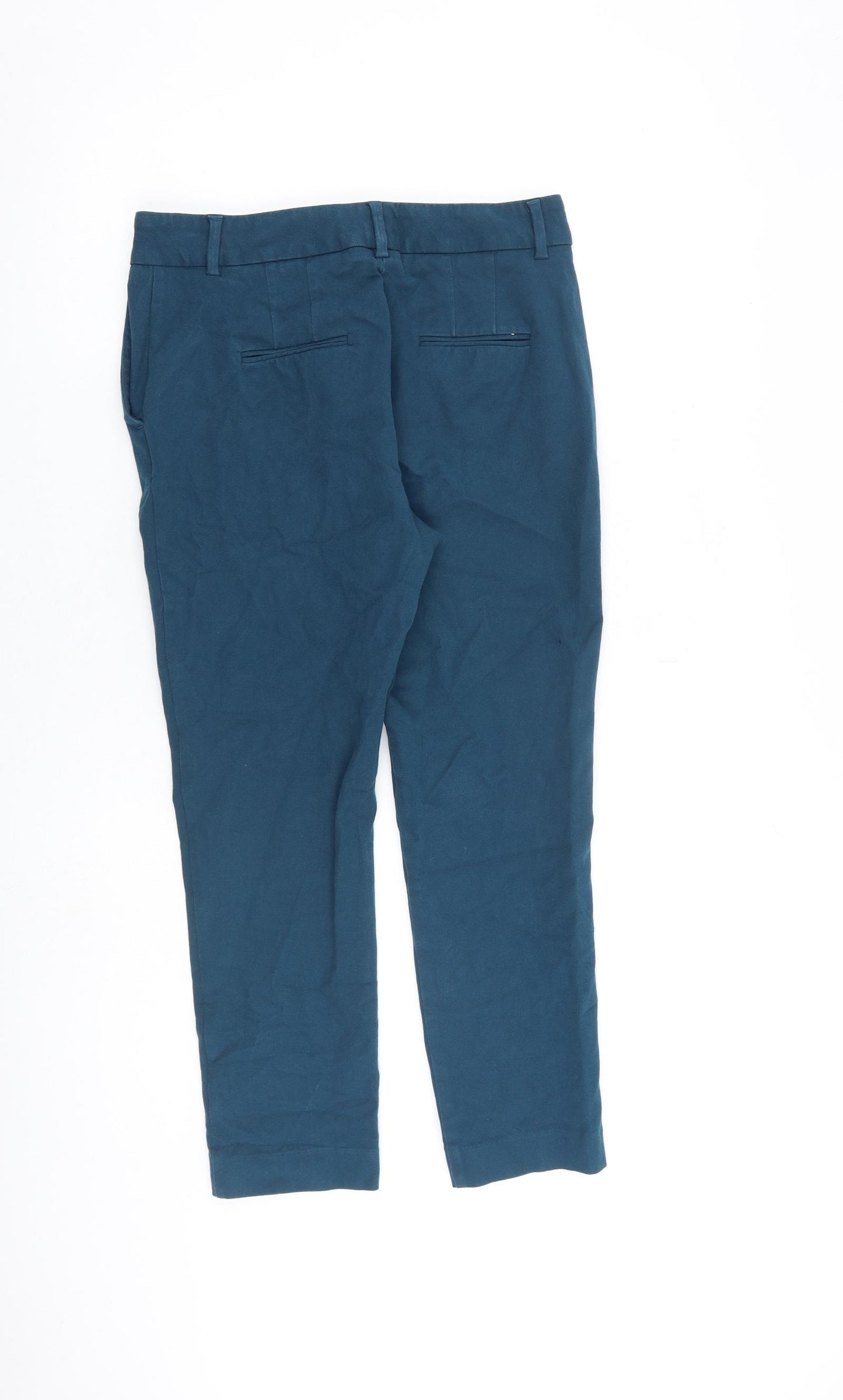 Autograph Womens Blue Cotton Chino Trousers Size 8 L26 in Regular Zip