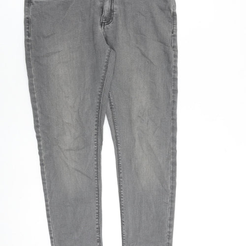 Marks and Spencer Mens Grey Cotton Skinny Jeans Size 30 in L29 in Slim Zip
