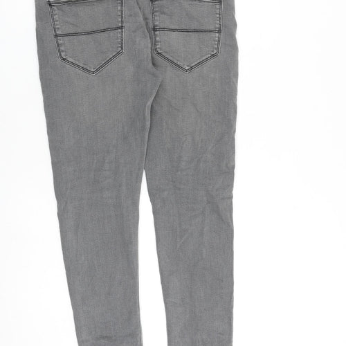 Marks and Spencer Mens Grey Cotton Skinny Jeans Size 30 in L29 in Slim Zip