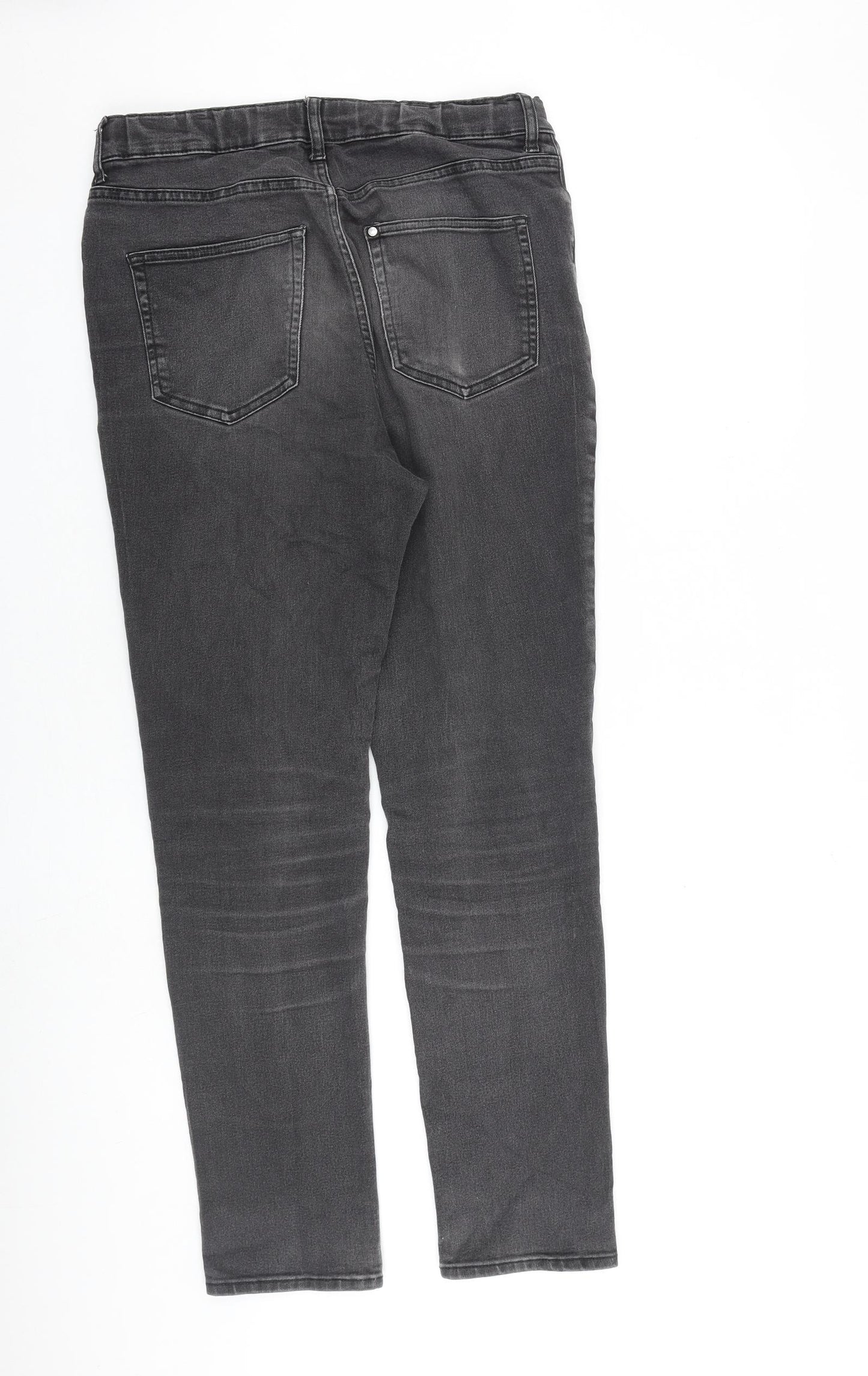 H&M Boys Grey Cotton Skinny Jeans Size 14 Years L28 in Regular Zip