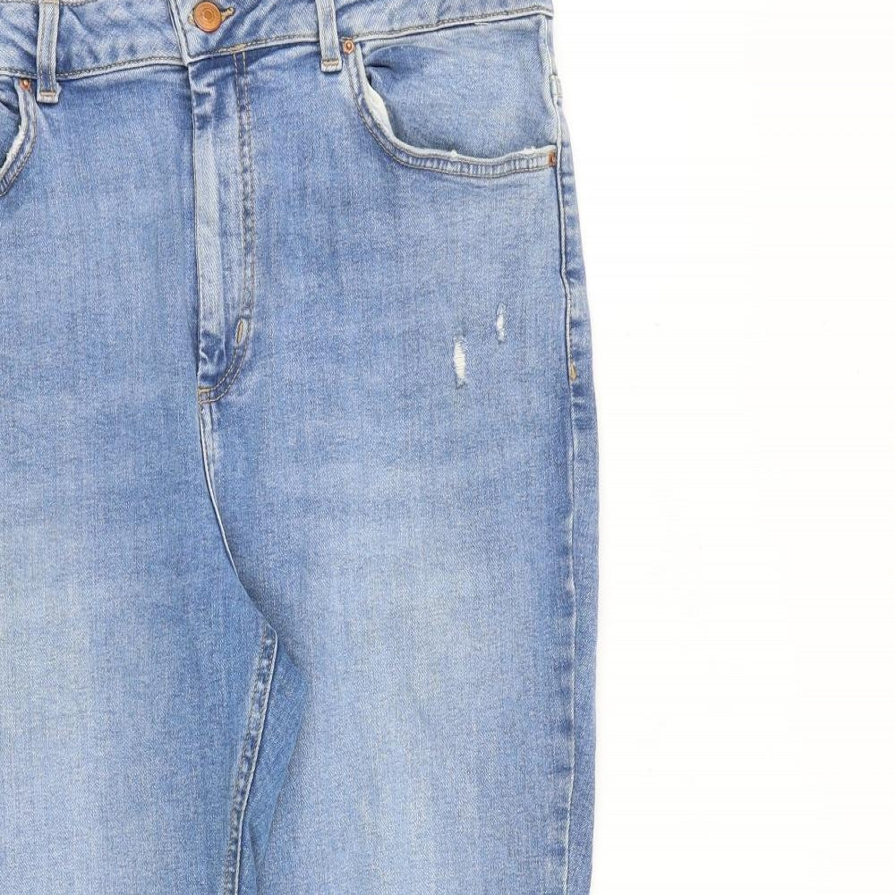New Look Womens Blue Cotton Skinny Jeans Size 16 L26 in Slim Zip