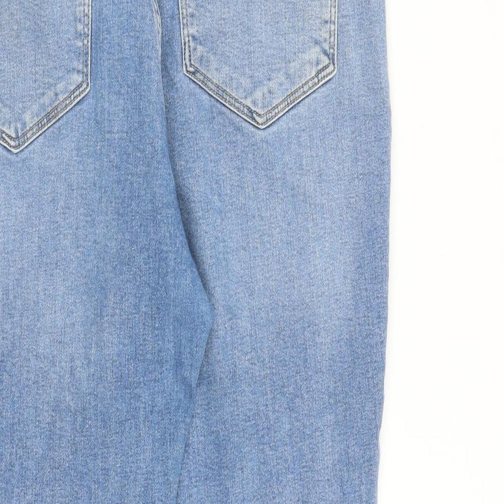 New Look Womens Blue Cotton Skinny Jeans Size 16 L26 in Slim Zip