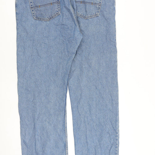 Marks and Spencer Mens Blue Cotton Bootcut Jeans Size 38 in L33 in Regular Zip