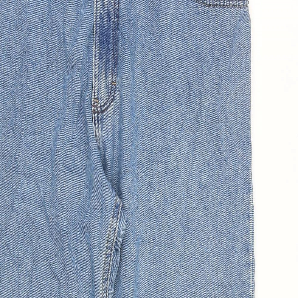 Marks and Spencer Mens Blue Cotton Bootcut Jeans Size 38 in L33 in Regular Zip