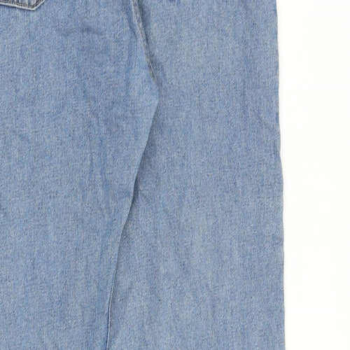 Marks and Spencer Mens Blue Cotton Bootcut Jeans Size 38 in L33 in Regular Zip