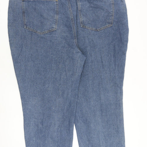 Boohoo Womens Blue Cotton Mom Jeans Size 24 L27 in Regular Zip