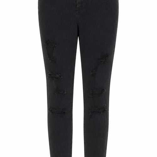 New Look Womens Black Cotton Skinny Jeans Size 10 L26 in Slim Zip - Raw Hem