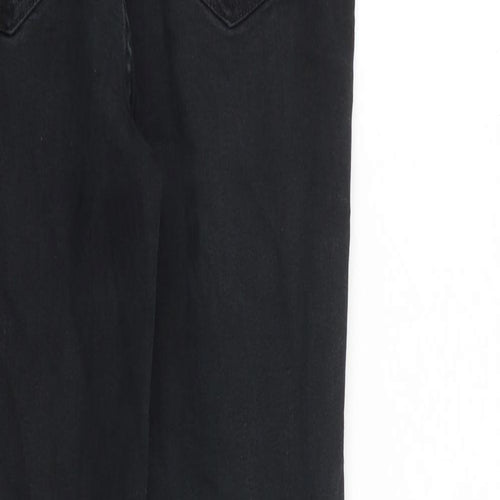 New Look Womens Black Cotton Skinny Jeans Size 10 L26 in Slim Zip - Raw Hem
