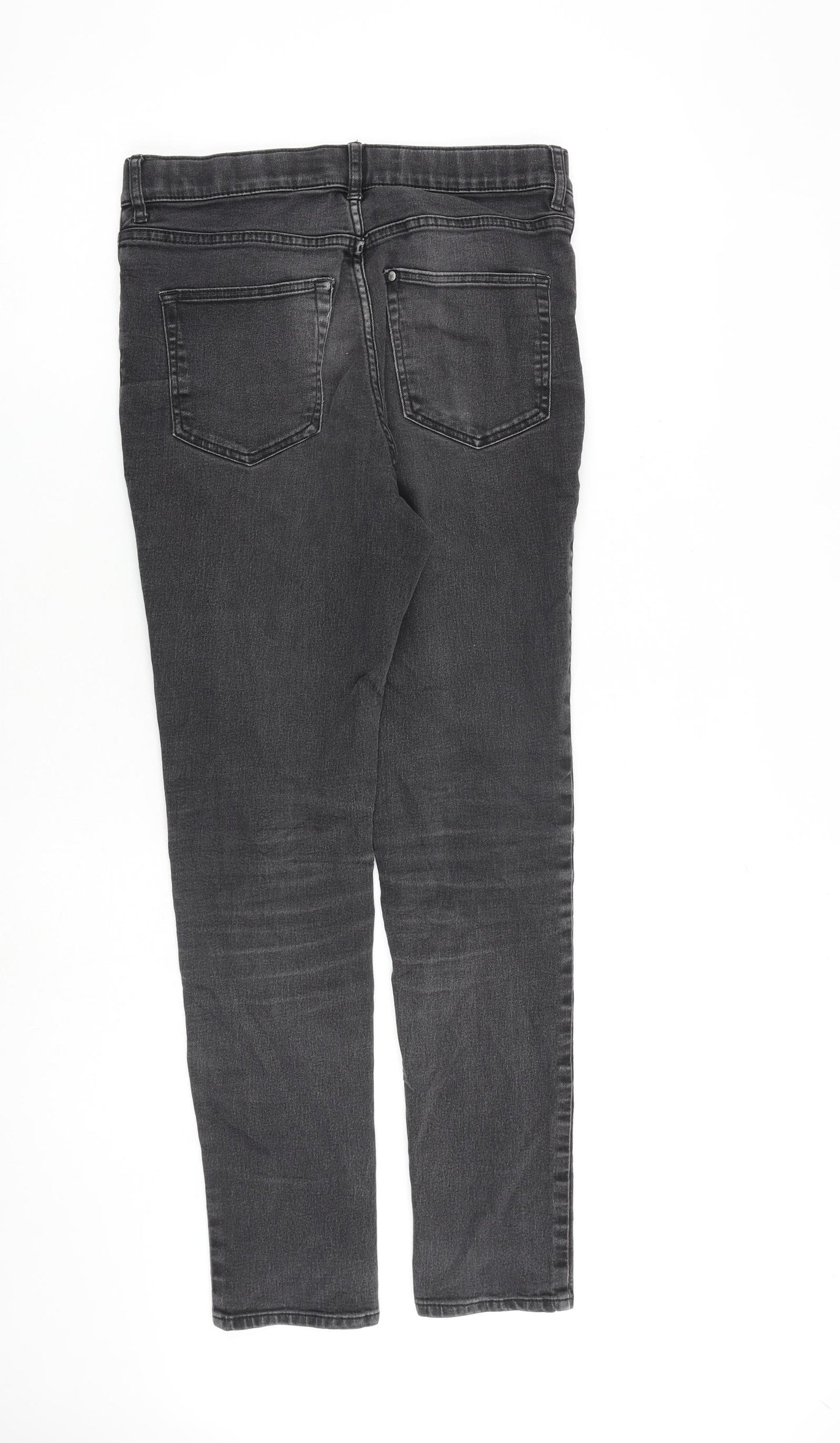 H&M Boys Grey Cotton Skinny Jeans Size 14 Years L28 in Regular Zip