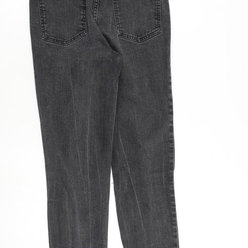 ASOS Womens Grey Cotton Tapered Jeans Size 10 L27 in Regular Zip