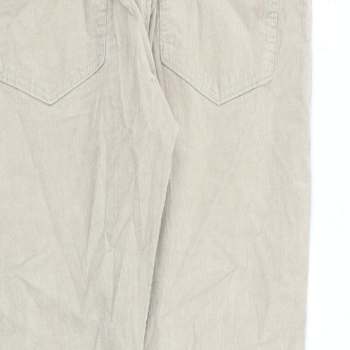 Marks and Spencer Mens Beige Cotton Trousers Size 32 in L31 in Slim Zip