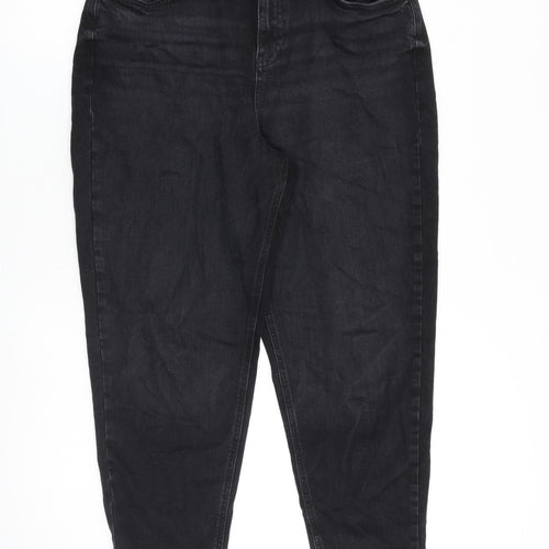 Eighteen Eighty Four Womens Black Cotton Tapered Jeans Size 34 in L24 in Regular Zip