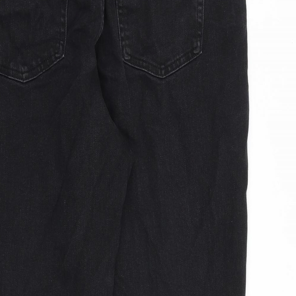 Eighteen Eighty Four Womens Black Cotton Tapered Jeans Size 34 in L24 in Regular Zip