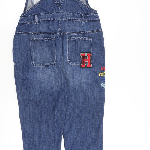 Marks and Spencer Girls Blue Cotton Dungaree One-Piece Size 13-14 Years Buckle - Harry Potter Hogwarts