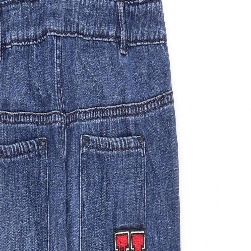 Marks and Spencer Girls Blue Cotton Dungaree One-Piece Size 13-14 Years Buckle - Harry Potter Hogwarts
