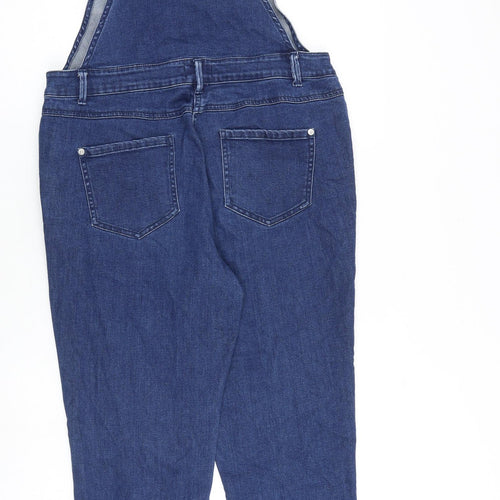 Matalan Womens Blue Cotton Dungaree One-Piece Size 12 L31 in Buckle