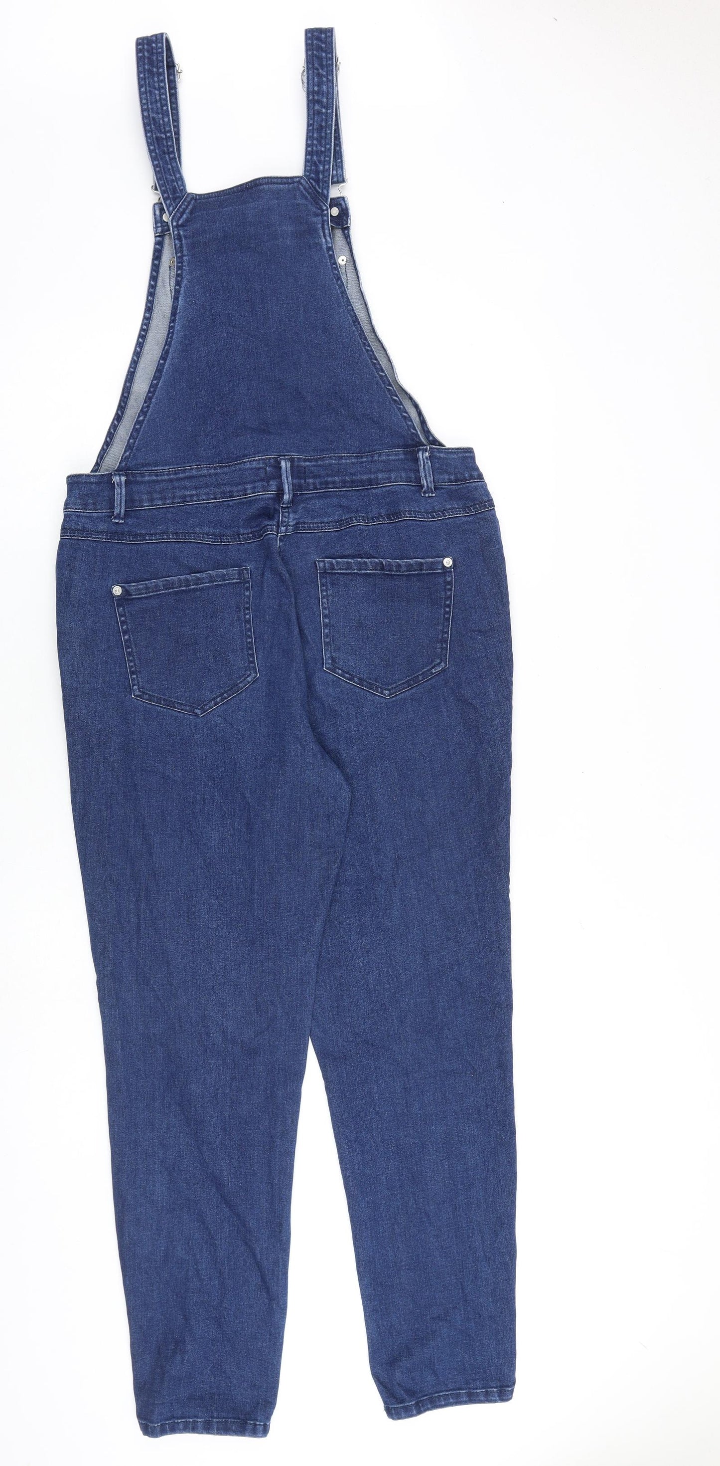 Matalan Womens Blue Cotton Dungaree One-Piece Size 12 L31 in Buckle