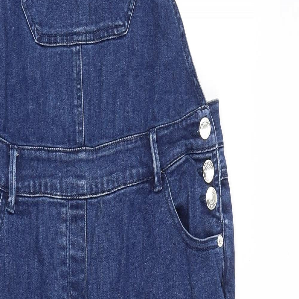 Matalan Womens Blue Cotton Dungaree One-Piece Size 12 L31 in Buckle