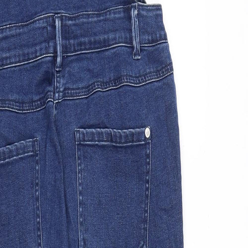 Matalan Womens Blue Cotton Dungaree One-Piece Size 12 L31 in Buckle