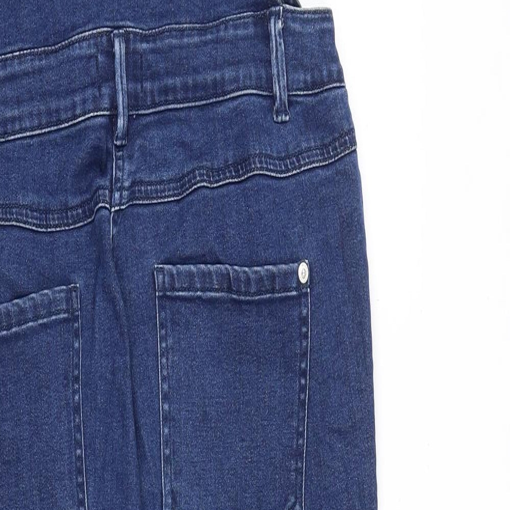 Matalan Womens Blue Cotton Dungaree One-Piece Size 12 L31 in Buckle