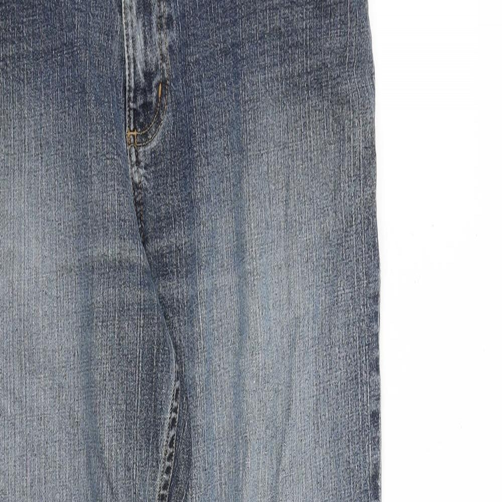 TU Mens Blue Cotton Straight Jeans Size 34 in L30 in Regular Zip