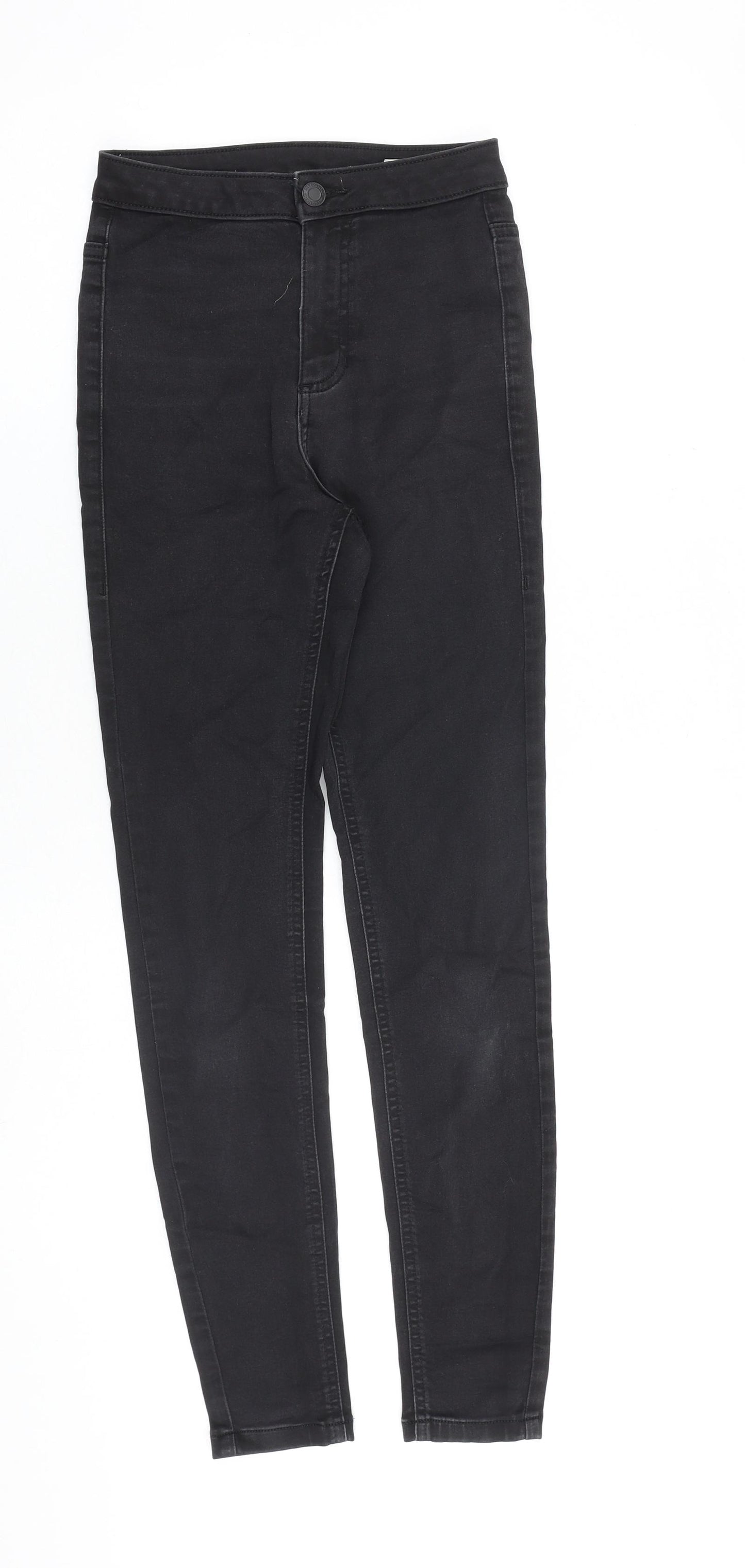 Marks and Spencer Womens Black Cotton Skinny Jeans Size 6 L28 in Slim Zip