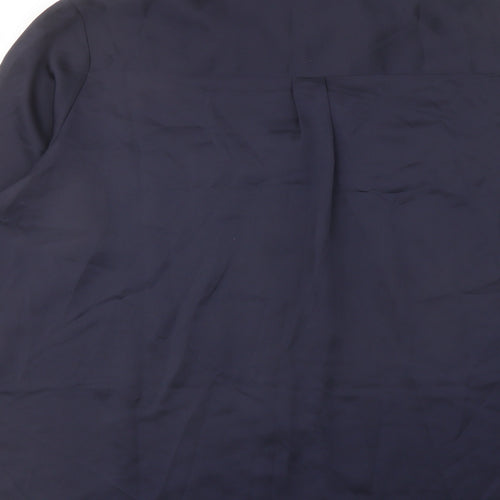 Marks and Spencer Womens Blue Polyester Basic Button-Up Size 18 Collared