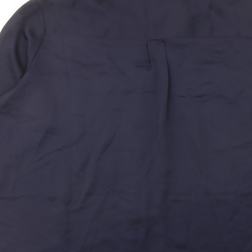 Marks and Spencer Womens Blue Polyester Basic Button-Up Size 18 Collared