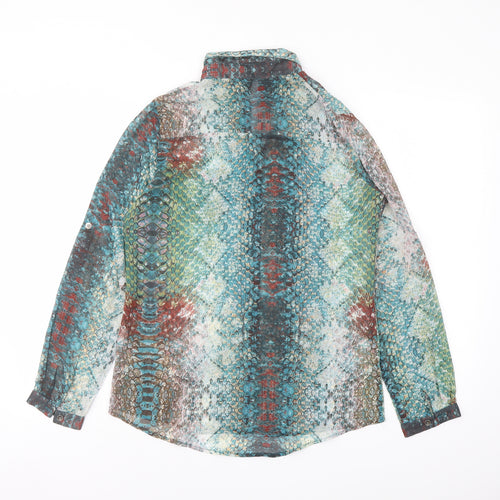 Goldie Womens Multicoloured Animal Print Polyester Basic Button-Up Size S Collared - Snake Print