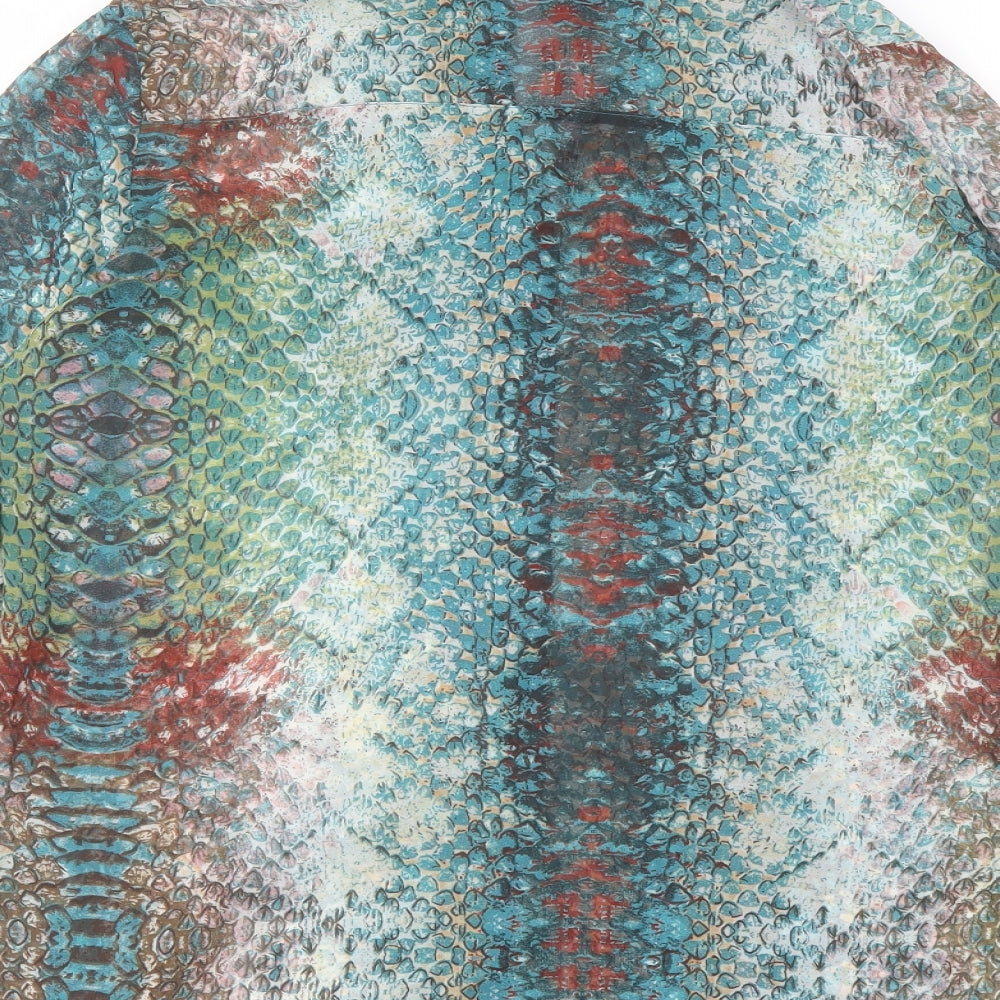 Goldie Womens Multicoloured Animal Print Polyester Basic Button-Up Size S Collared - Snake Print