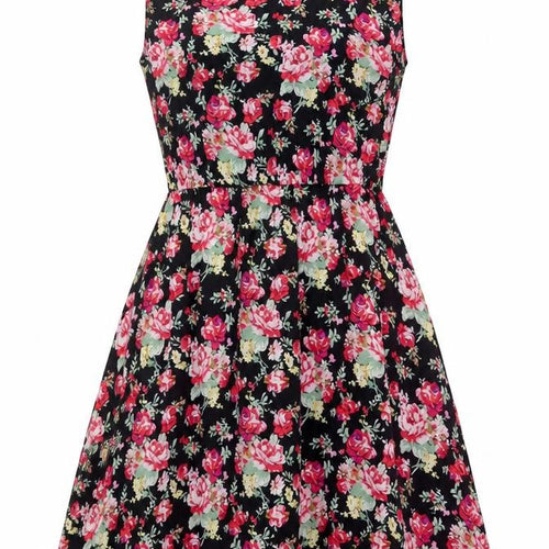 Amber Carystal Womens Multicoloured Floral Cotton Fit & Flare Size M Boat Neck Pullover