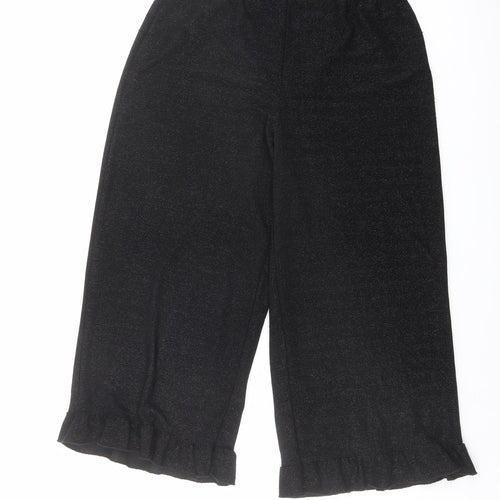 Nobody's Child Womens Black Polyester Cropped Trousers Size 14 L22 in Regular