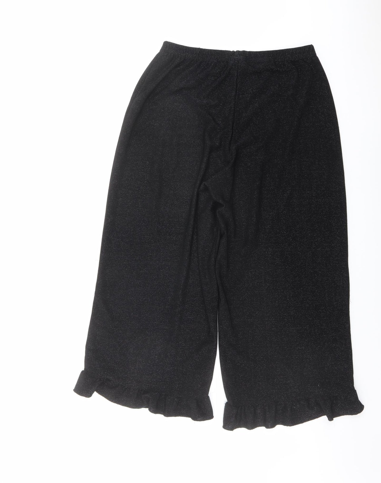 Nobody's Child Womens Black Polyester Cropped Trousers Size 14 L22 in Regular
