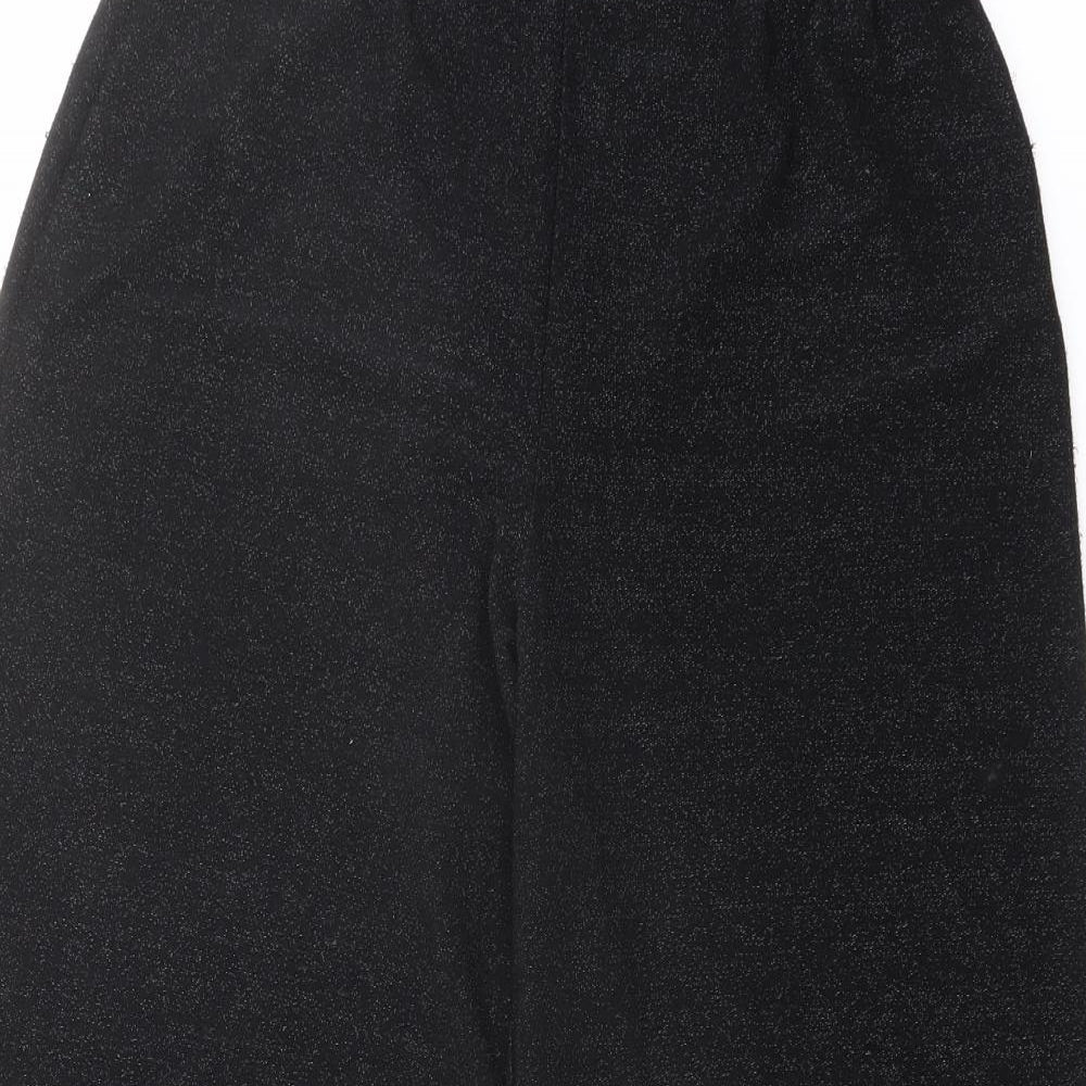 Nobody's Child Womens Black Polyester Cropped Trousers Size 14 L22 in Regular