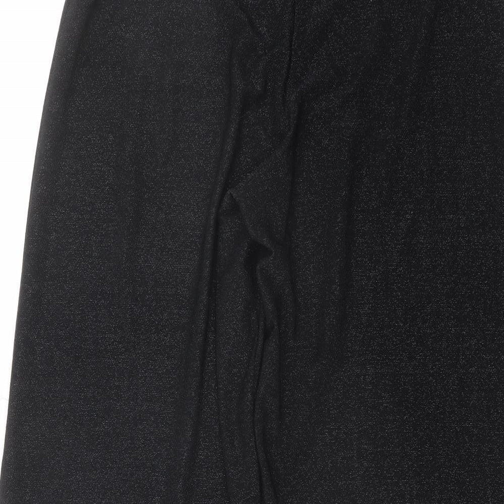 Nobody's Child Womens Black Polyester Cropped Trousers Size 14 L22 in Regular