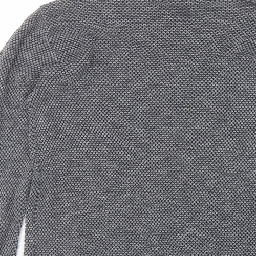 NEXT Mens Blue Crew Neck Geometric Cotton Pullover Jumper Size XL Long Sleeve