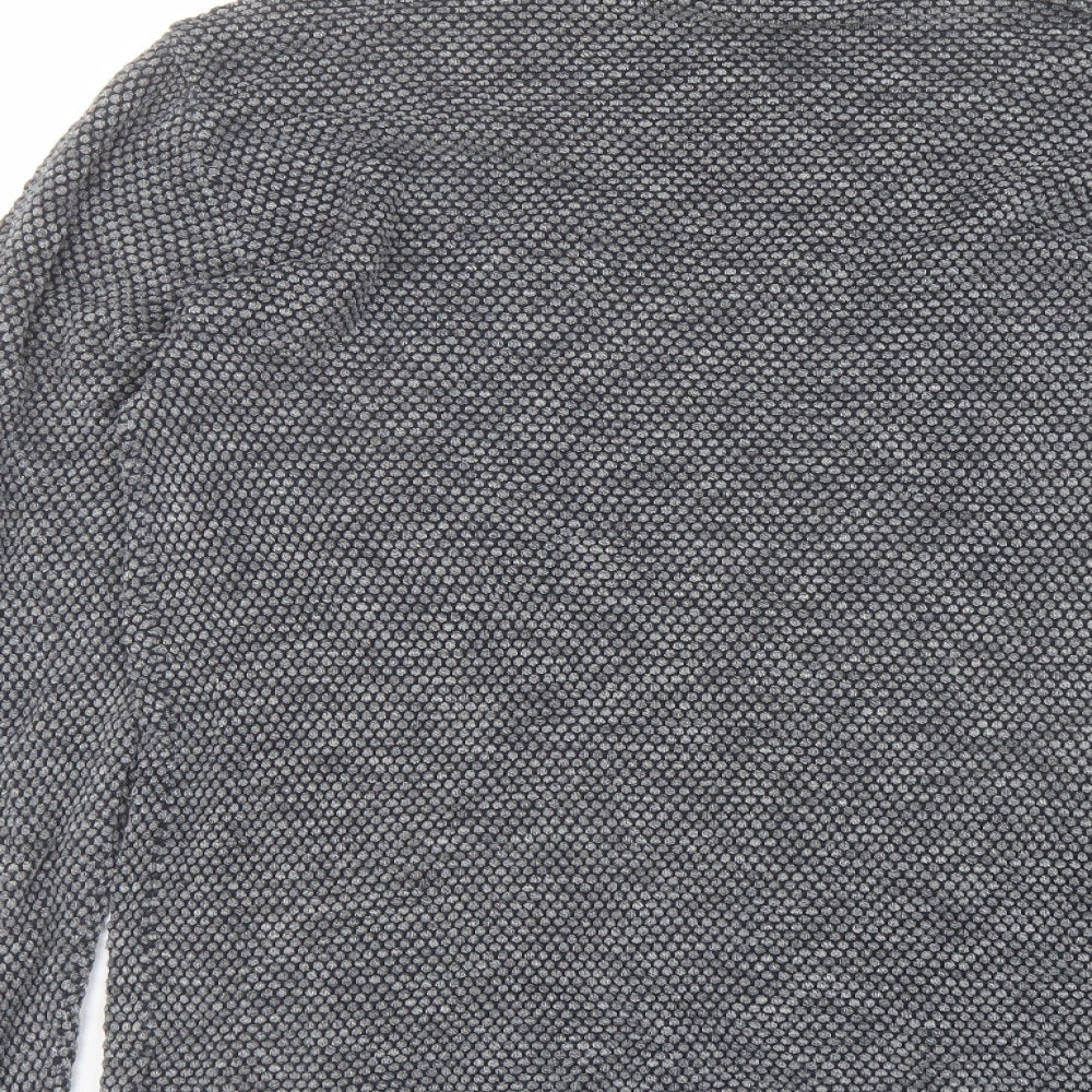 NEXT Mens Blue Crew Neck Geometric Cotton Pullover Jumper Size XL Long Sleeve