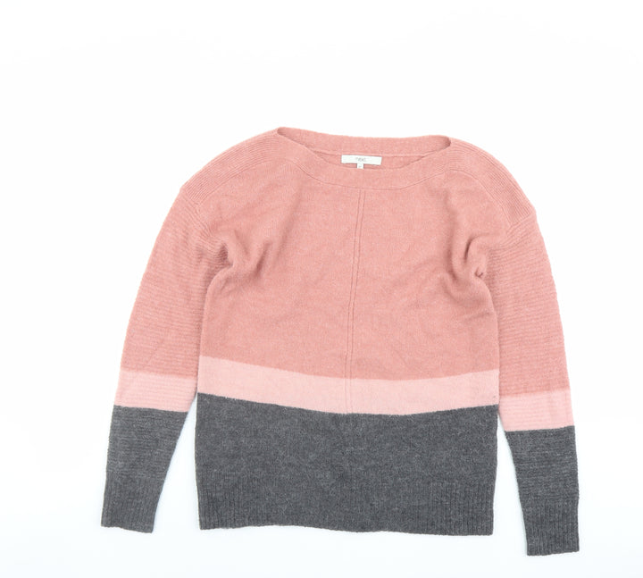 NEXT Womens Pink Boat Neck Acrylic Pullover Jumper Size XS