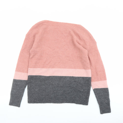 NEXT Womens Pink Boat Neck Acrylic Pullover Jumper Size XS
