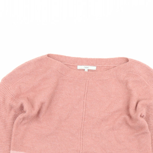 NEXT Womens Pink Boat Neck Acrylic Pullover Jumper Size XS