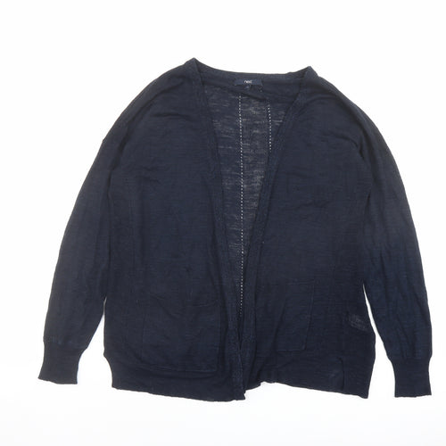 NEXT Womens Blue V-Neck Acrylic Cardigan Jumper Size 12