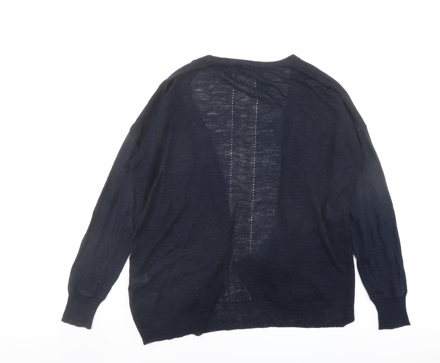 NEXT Womens Blue V-Neck Acrylic Cardigan Jumper Size 12