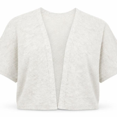 Izabel Womens Beige V-Neck Acrylic Shrug Jumper Size 10