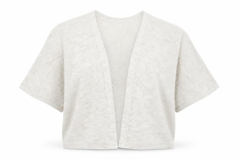Izabel Womens Beige V-Neck Acrylic Shrug Jumper Size 10