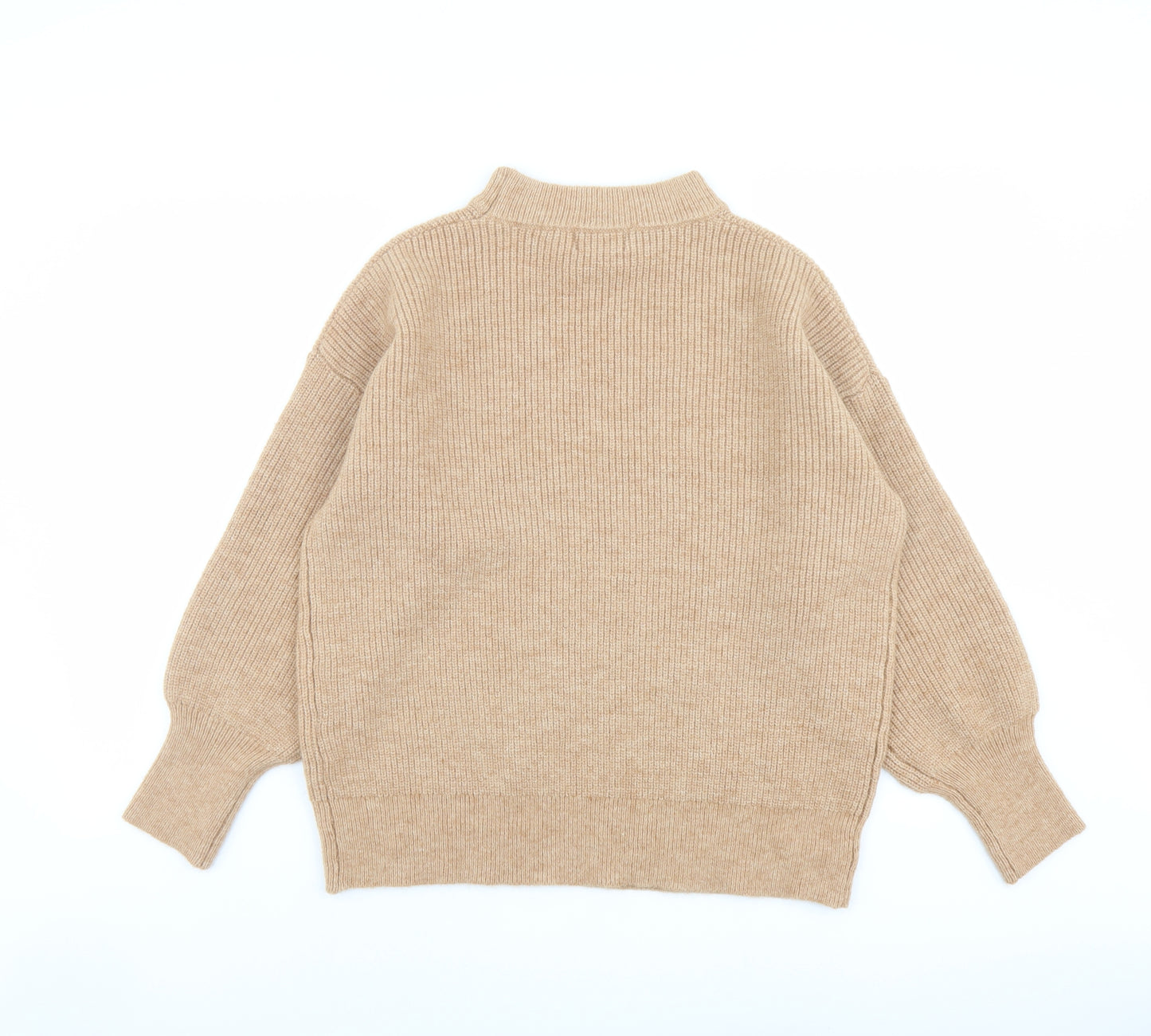 Friends Like These Womens Beige Round Neck Acrylic Pullover Jumper Size 14 - Keyhole neck