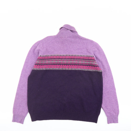Marks and Spencer Womens Purple Roll Neck Wool Pullover Jumper Size 16