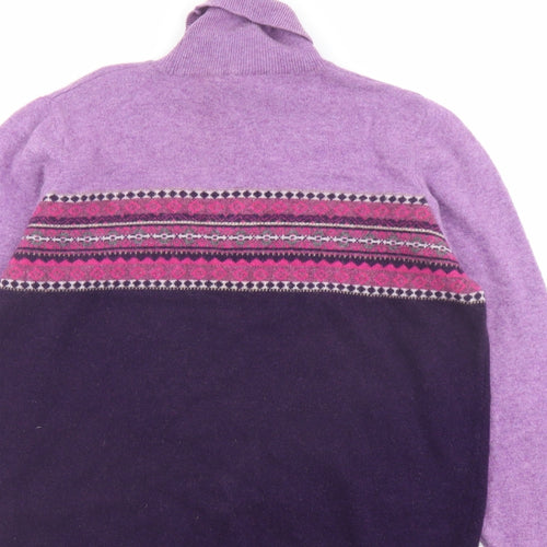 Marks and Spencer Womens Purple Roll Neck Wool Pullover Jumper Size 16
